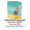 One Cat | Two Bags x 10.1 lb | $53.99 for 2 months supply of litter.
